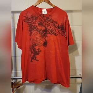 Y2k Affliction Style Distraction Winged Skull Shirt
